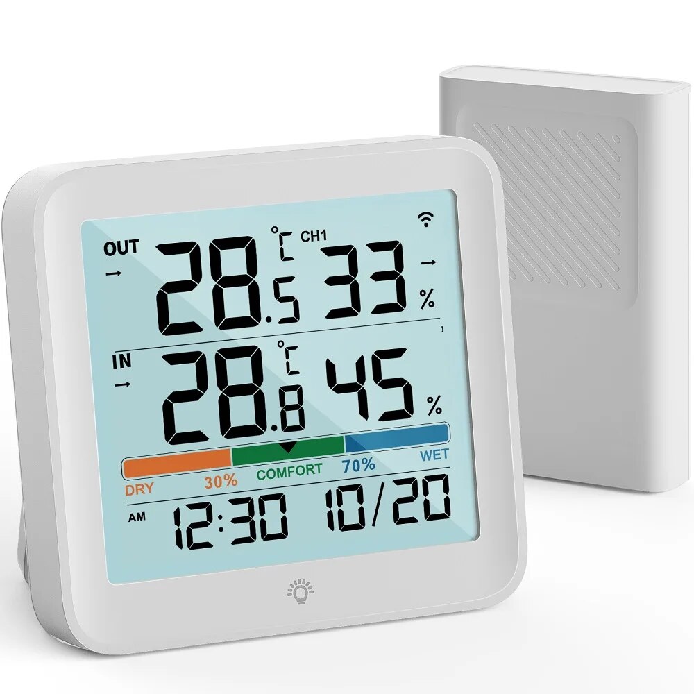 Garden Weather Station - Cyfrowy termometr higrometr z pilotem, wewnętrzny