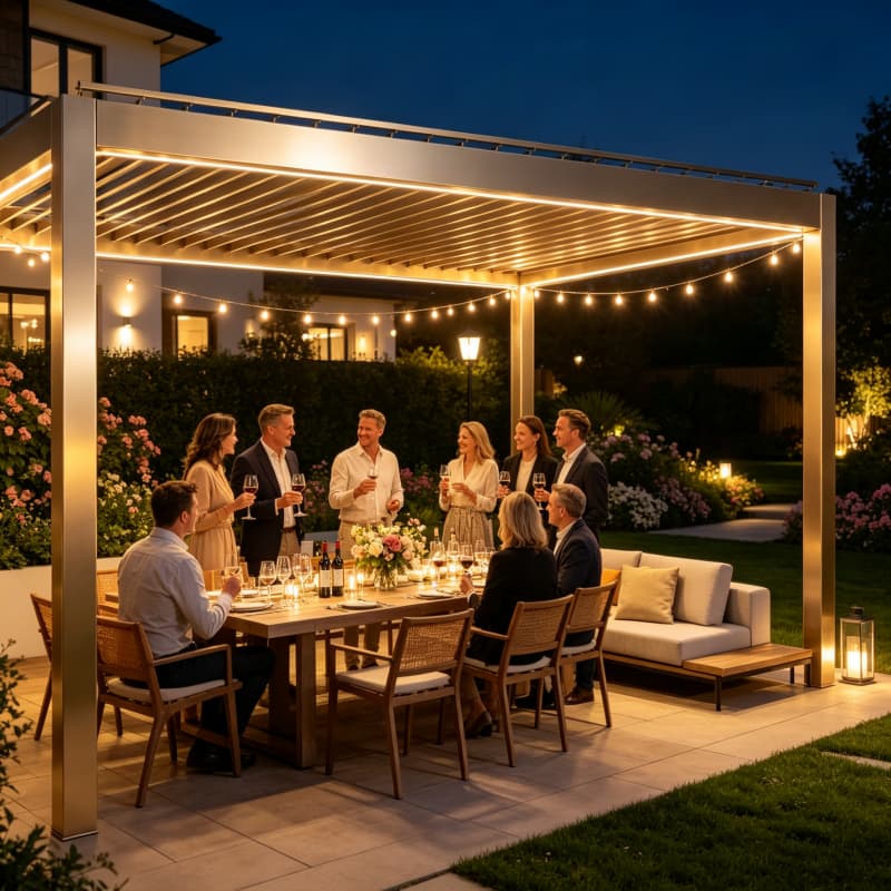 Smart Garden Electric Pergola - Bioklimatyczna Aluminiowa Pergola z Motorowanymi Żaluzjami,