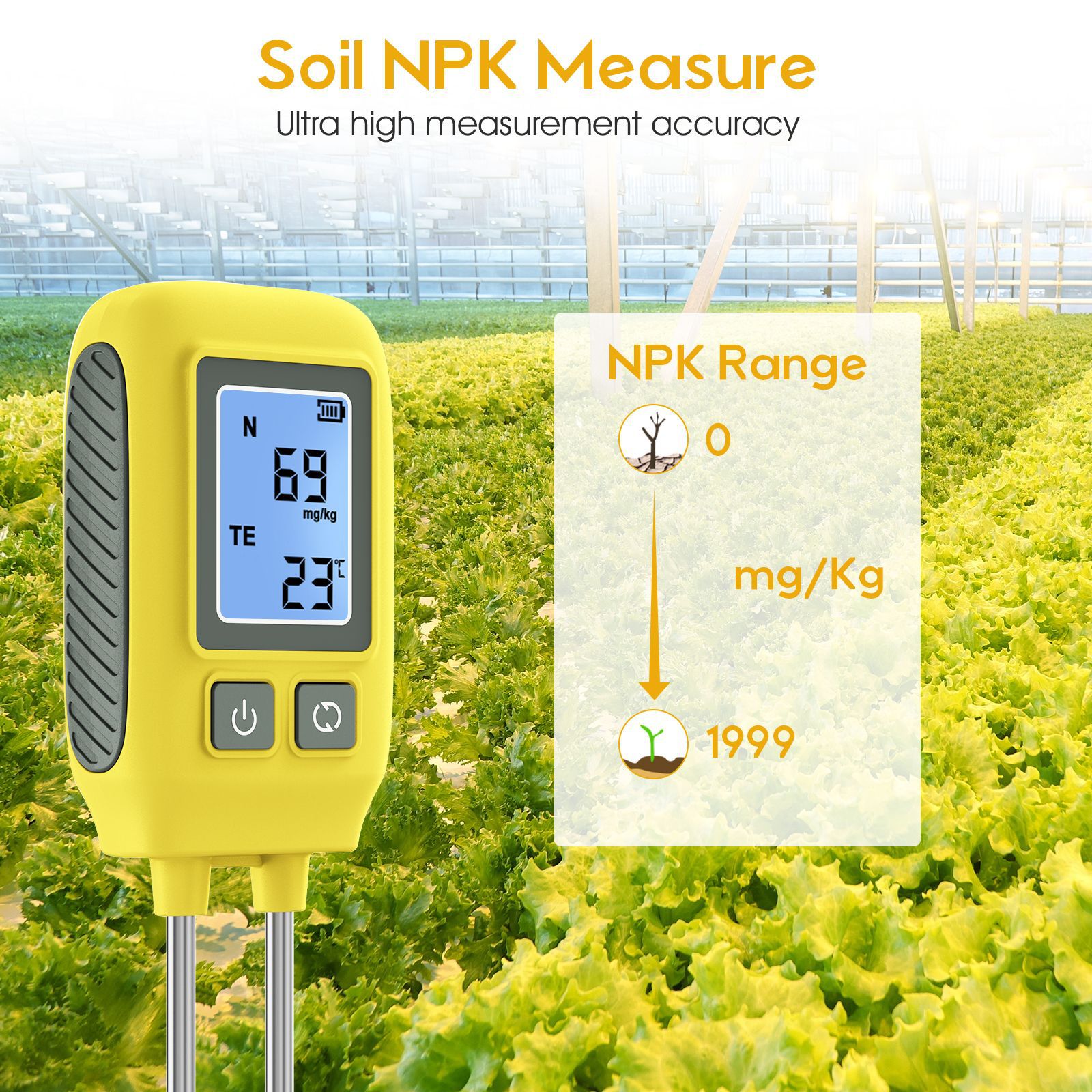 Soil Test Digital - Cyfrowy analizator jakości gleby, detektor 4-w-1